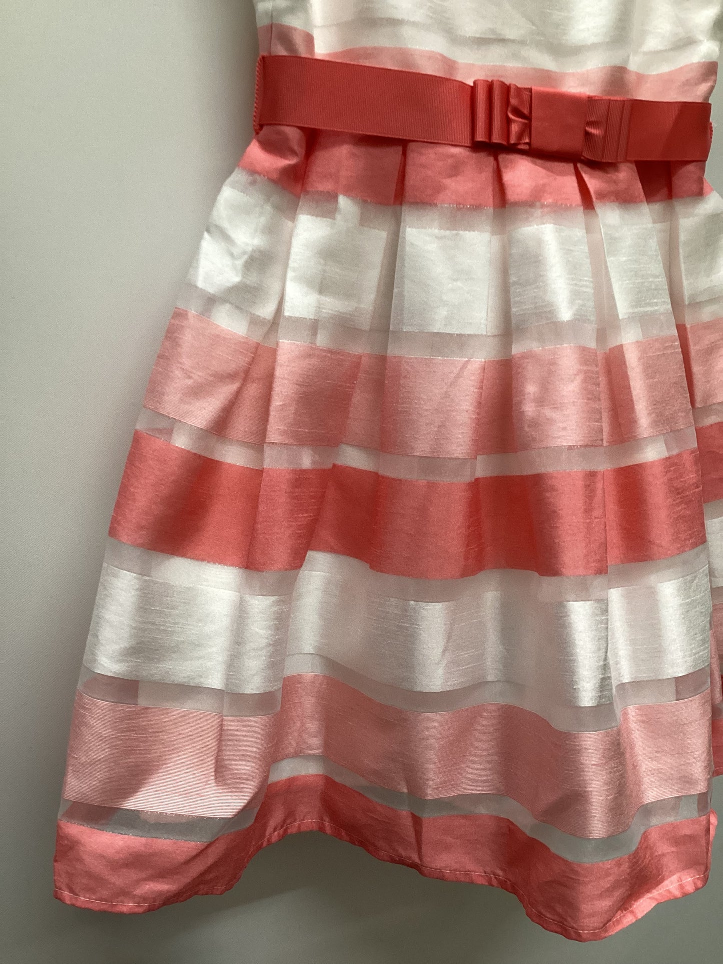 Jasper Conran Pink and White Stripes Childs Dress Size 8 Years Old