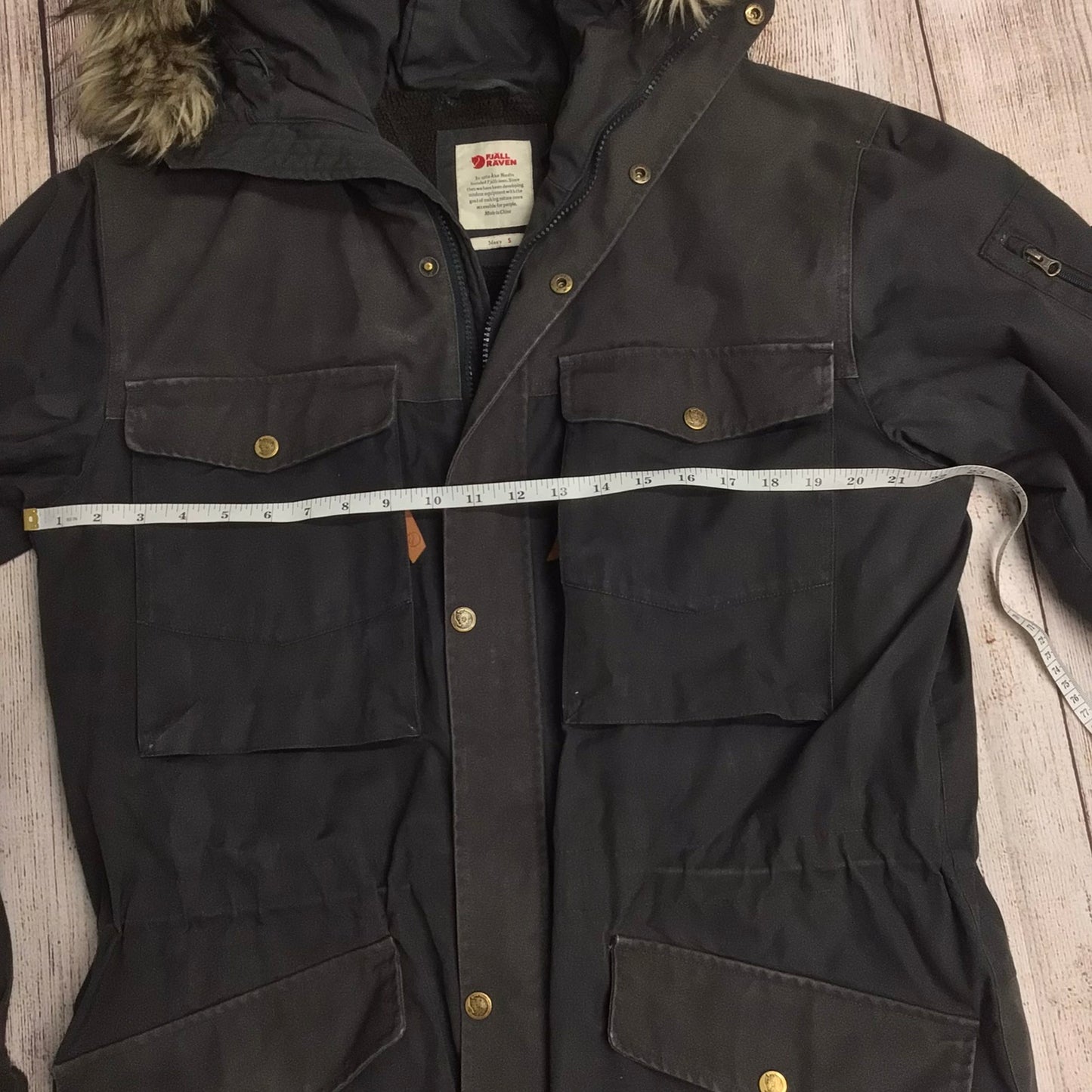 Fjällräven Dark Grey Singi Winter Parka Jacket Greenland G-1000 Size S