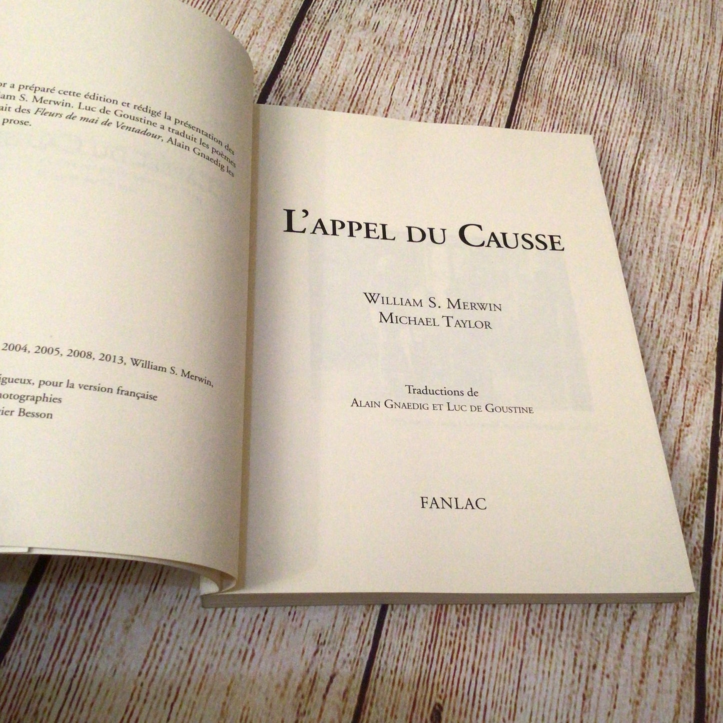 L’Appel du Causse by William S. Merwin & Michael Taylor (2013) 9782865772766