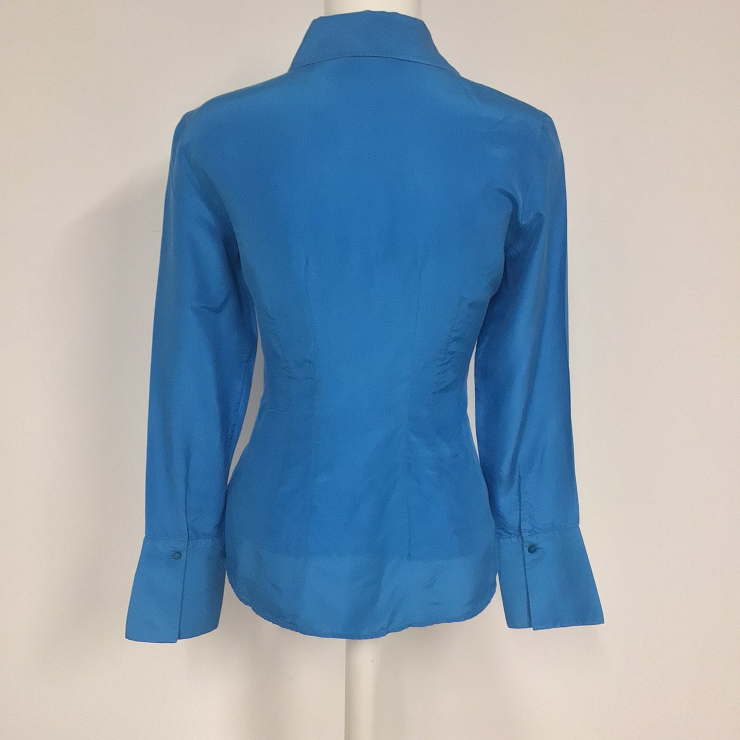 & Other Stories Stockholm Blue Blouse 100% Silk Size XS (EU 34)