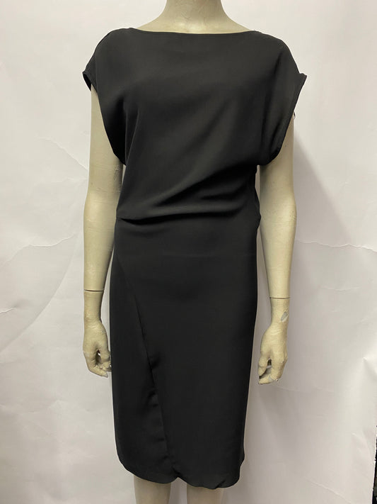 Reiss Black Crepe Mid-length Dress 6