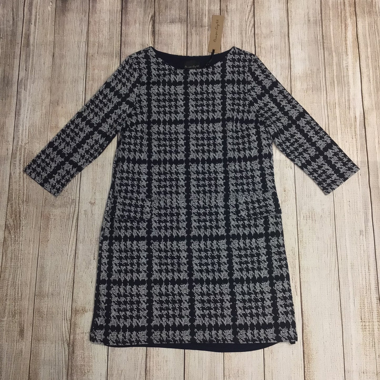 BNWT Phase Eight Navy/Grey Amani Houndstooth Check Dress RRP £89 Size 18