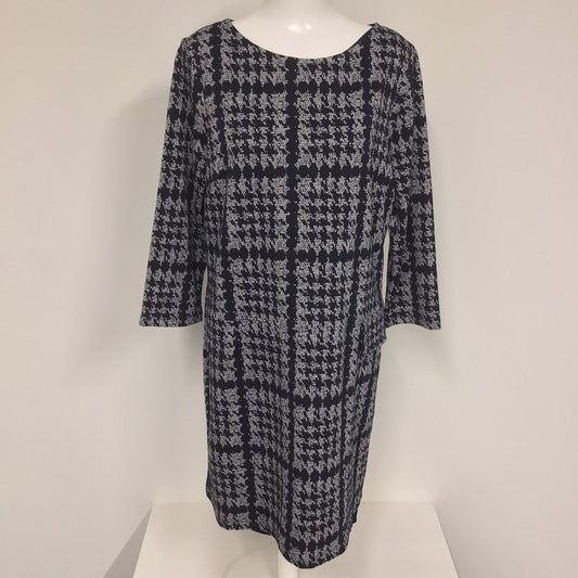 BNWT Phase Eight Navy/Grey Amani Houndstooth Check Dress RRP £89 Size 18