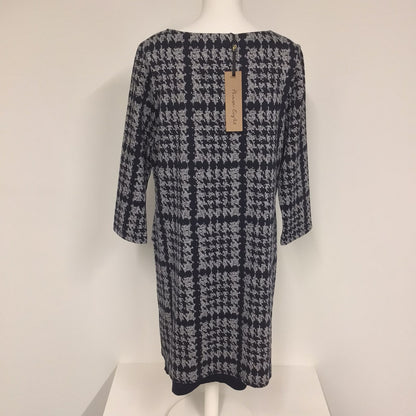 BNWT Phase Eight Navy/Grey Amani Houndstooth Check Dress RRP £89 Size 18