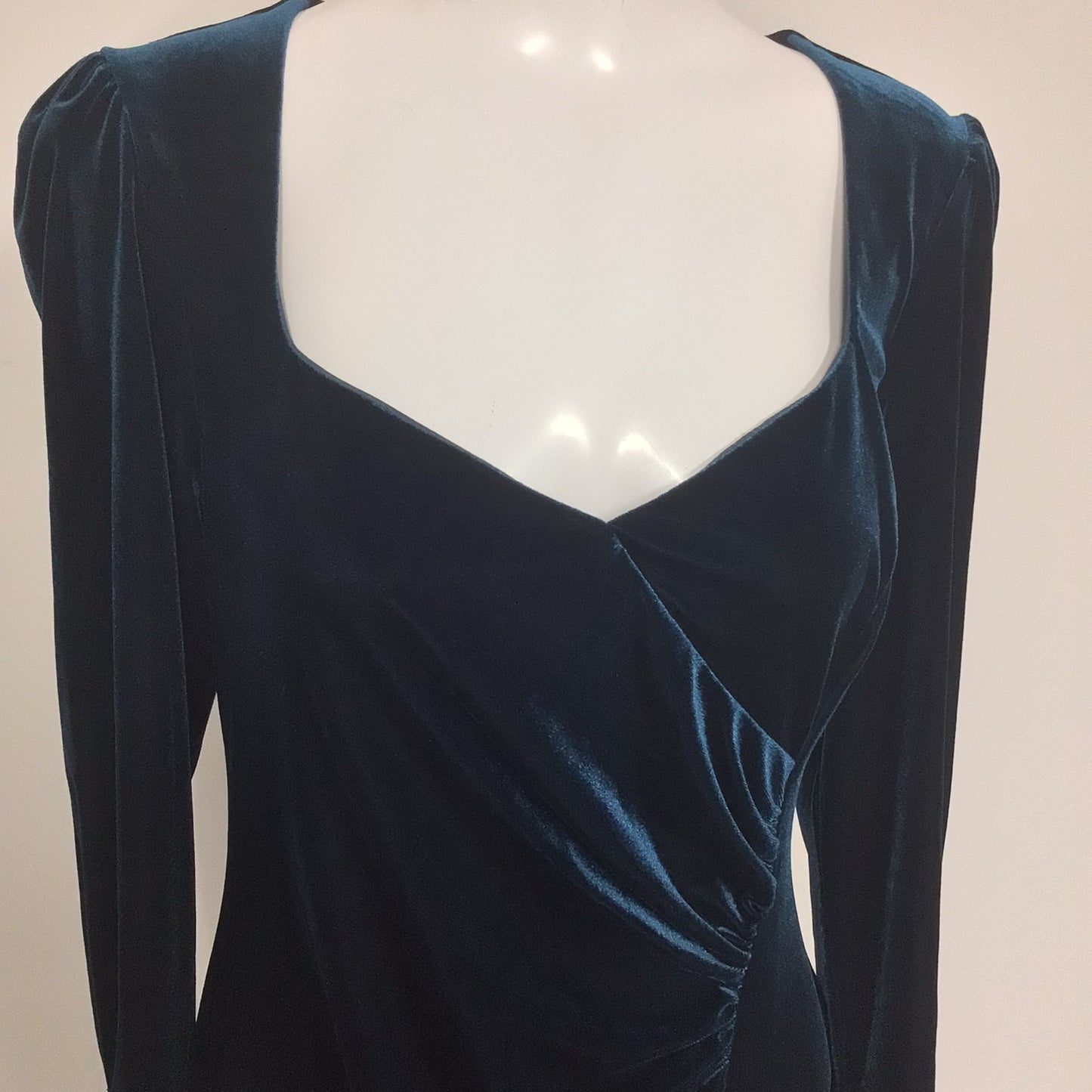 BNWT Monsoon Teal Green Velvet Emily Dress RRP £70 Size 16