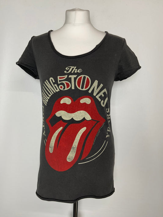 Amplified Grey Rolling Stones Top Large