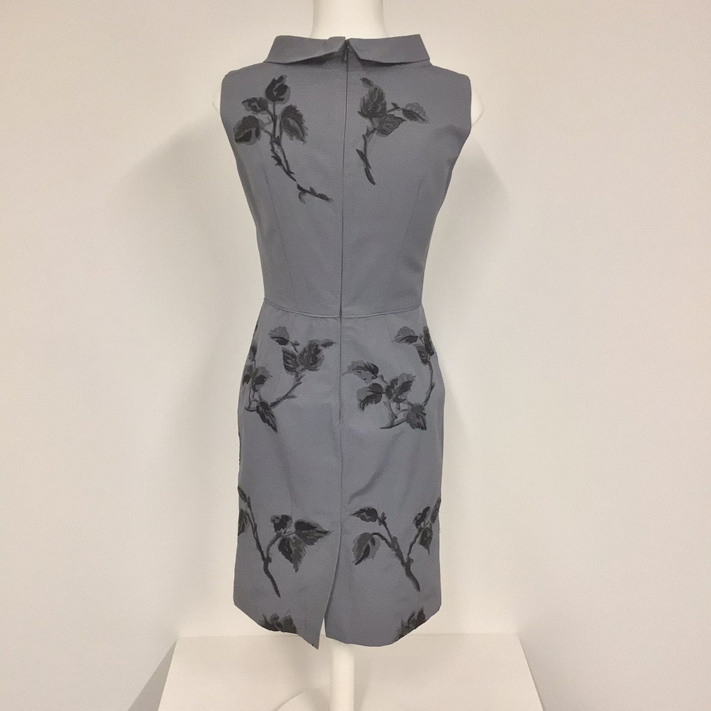 Reiss Grey & Black Floral Structured Dress Size 10