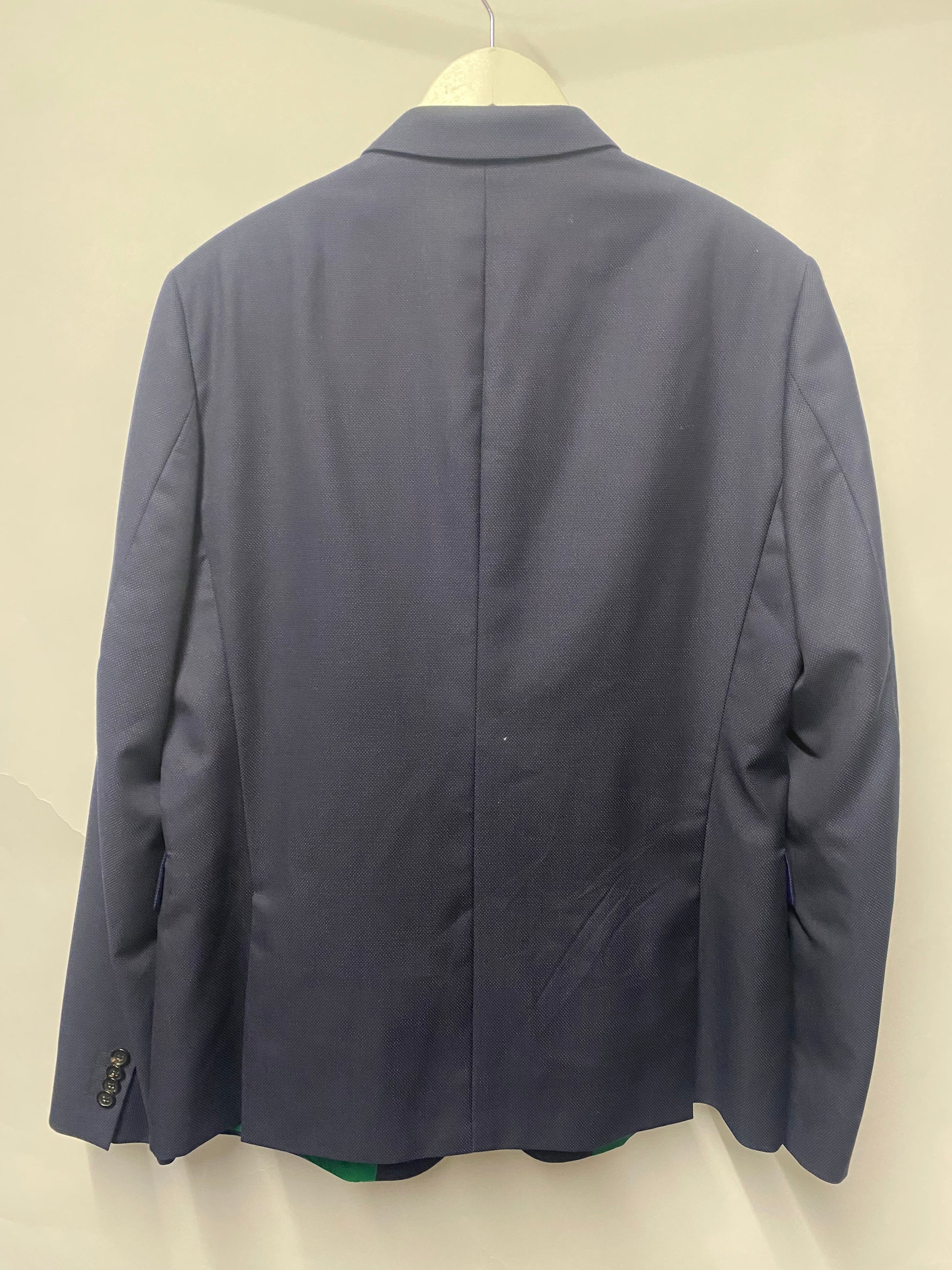 Linea Uomo Men's Suit Jacket Size 38 Long, Navy Blue 100% Wool Blazer Coat