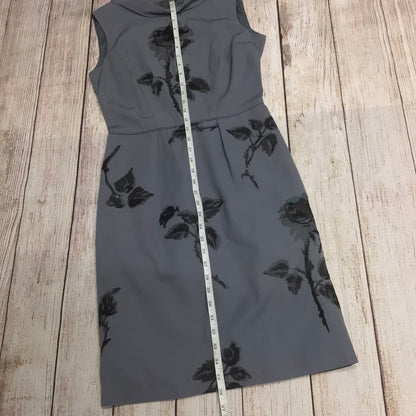 Reiss Grey & Black Floral Structured Dress Size 10