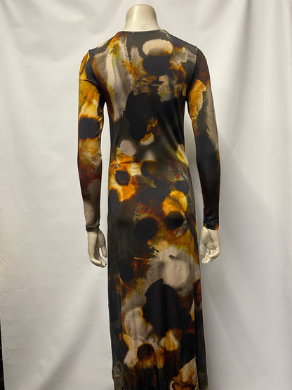 AllSaints Black and Orange Mars Maxi Dress 6