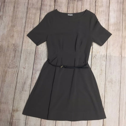 Oliver Bonas Grey Skater Dress w/Pockets & Belt Size 8