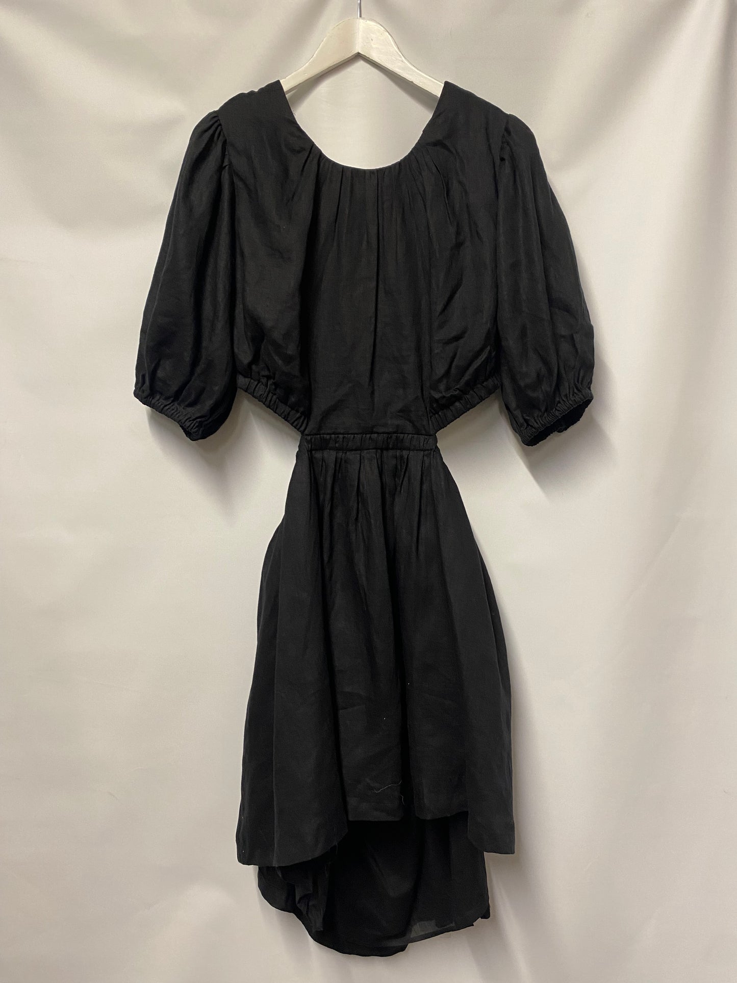 AllSaints Black Linen Backless Mini Dress 16