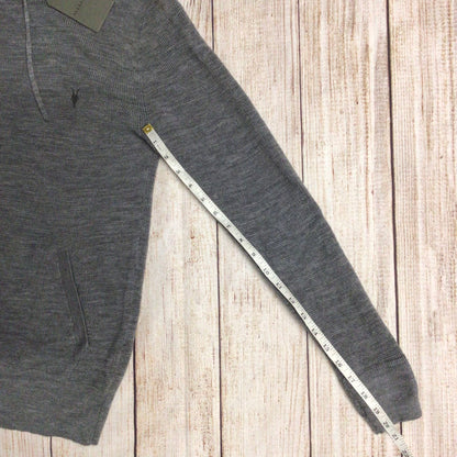 BNWT AllSaints Grey Marl Ivar 100% Merino Wool Hoody Size XS