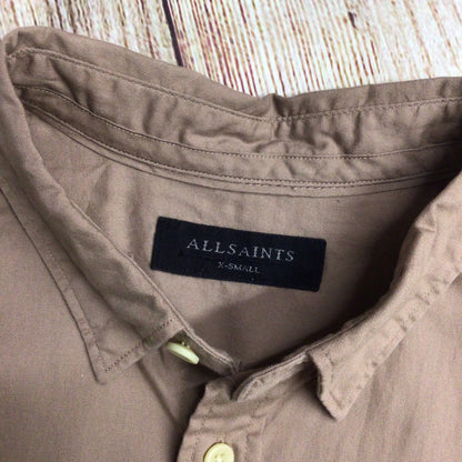 AllSaints Pink Redondo 100% Cotton Half Sleeve Shirt Size XS