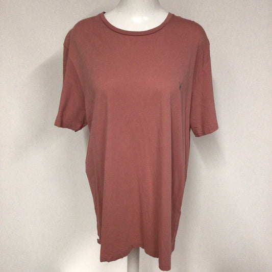 AllSaints Pink 100% Organic Cotton Tonic Short Sleeve Crew T Shirt Size XXL