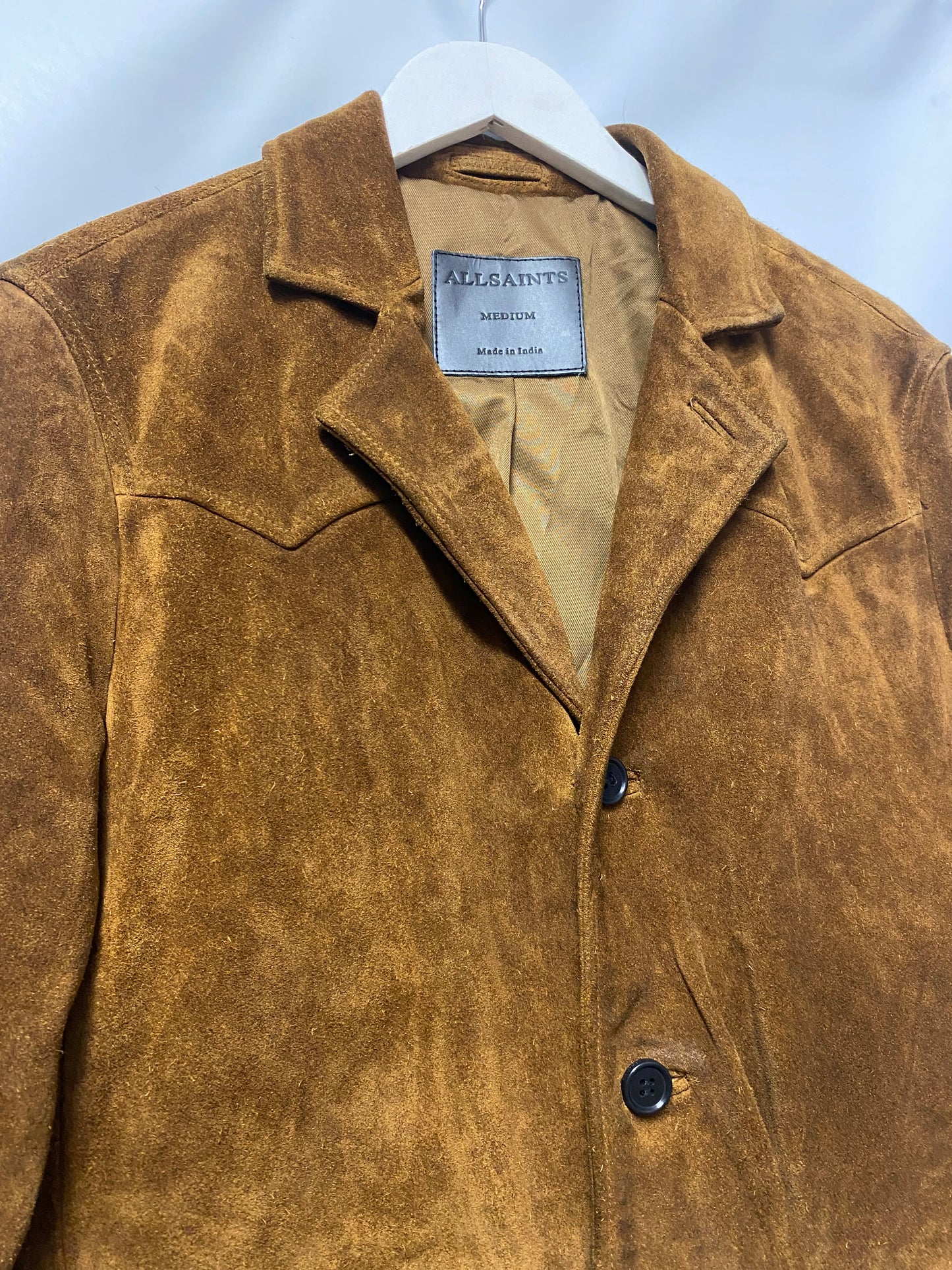 Allsaints Brown Suede Jacket Medium