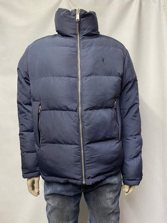 AllSaints Black and Blue Reversible Puffer Jacket Medium