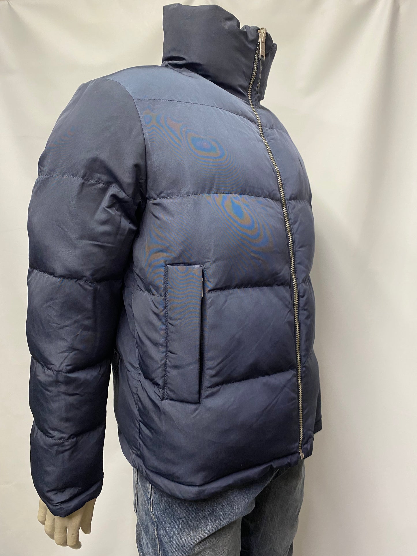 AllSaints Black and Blue Reversible Puffer Jacket Medium