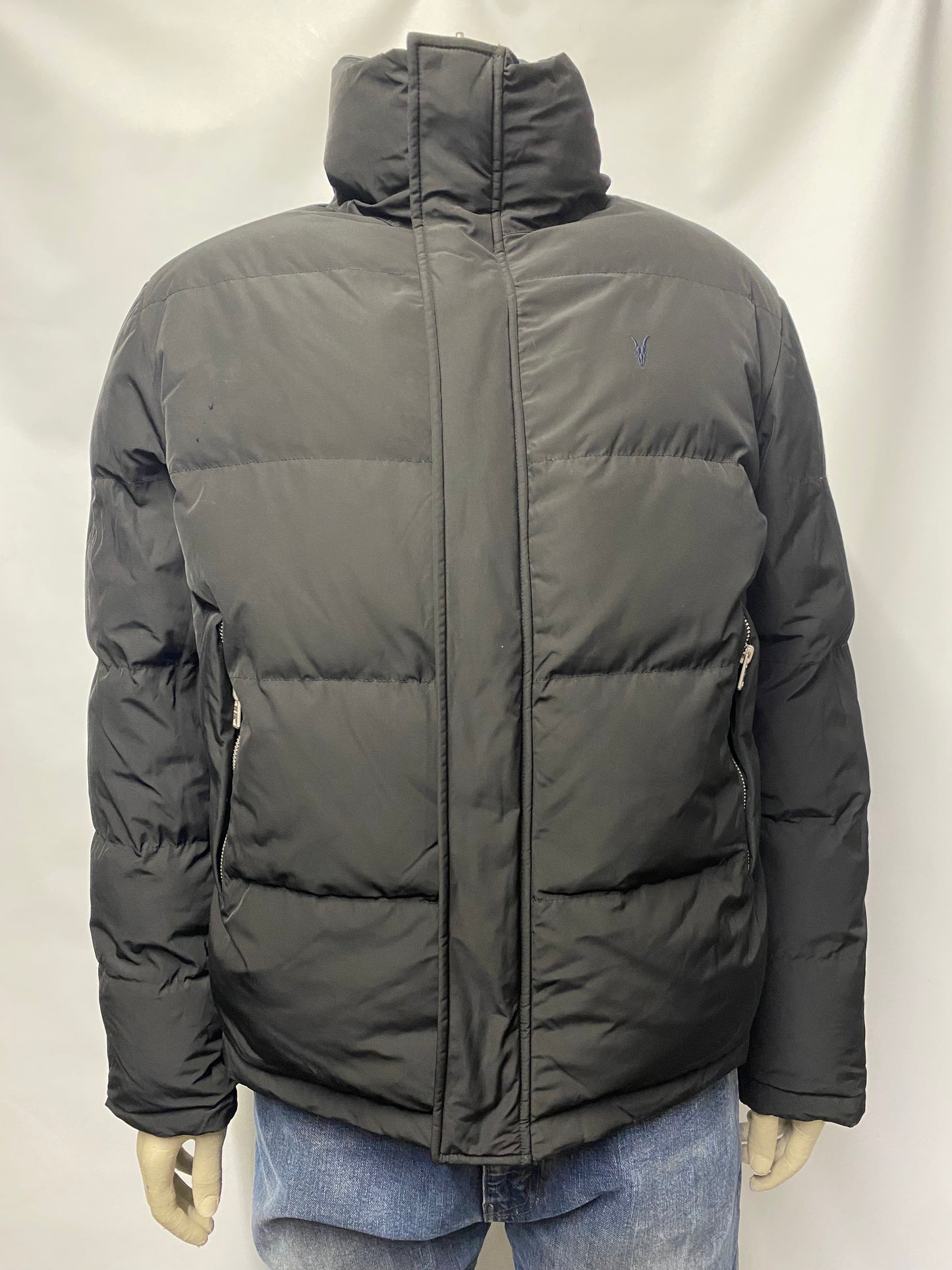 AllSaints Black and Blue Reversible Puffer Jacket Medium