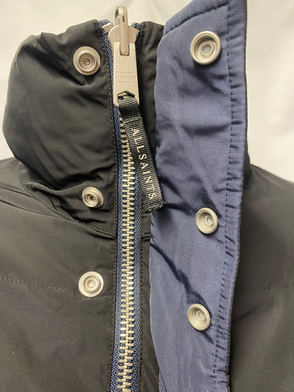 AllSaints Black and Blue Reversible Puffer Jacket Medium