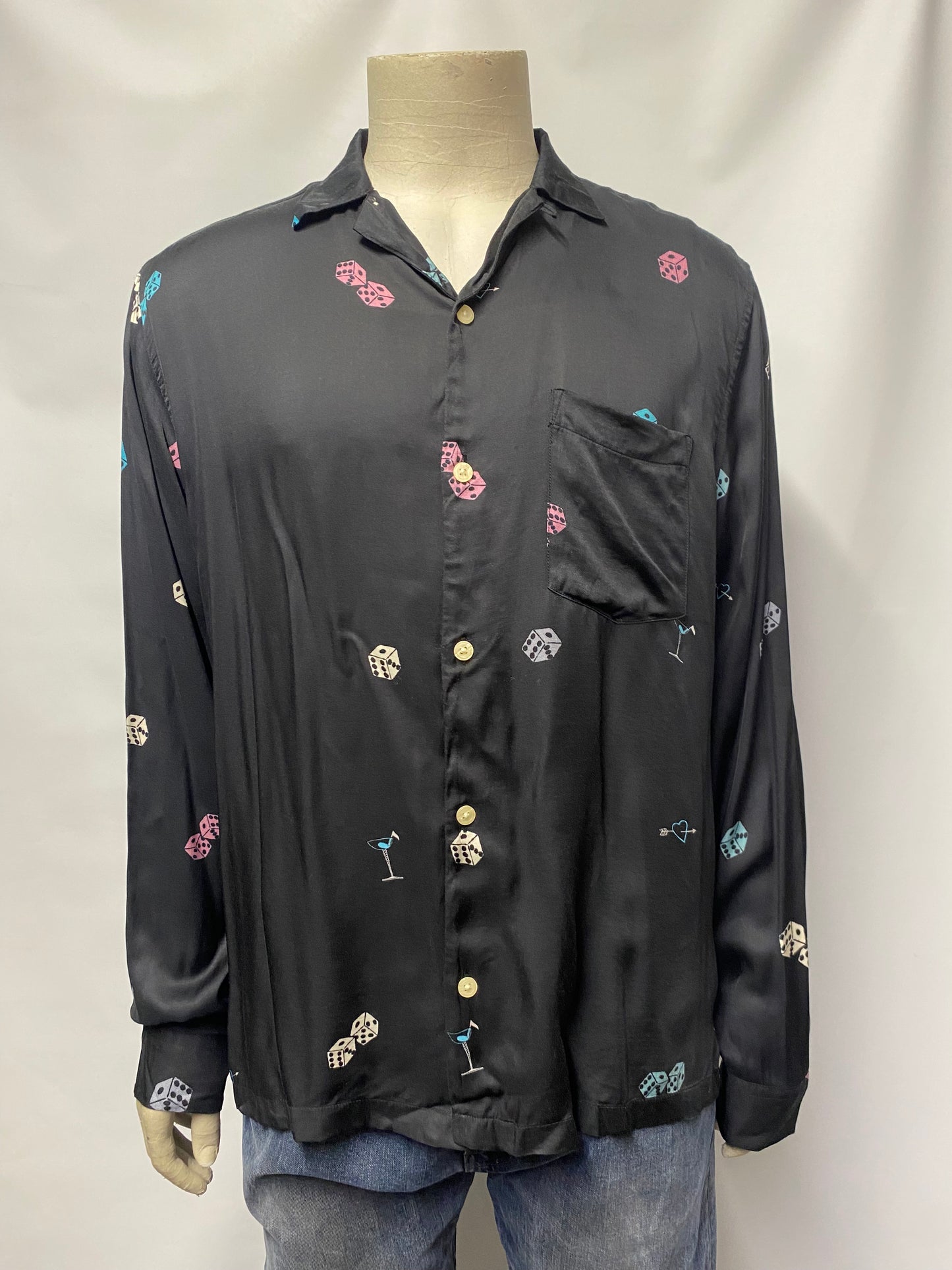 Allsaints Black Dice Shirt X-Large BNWT