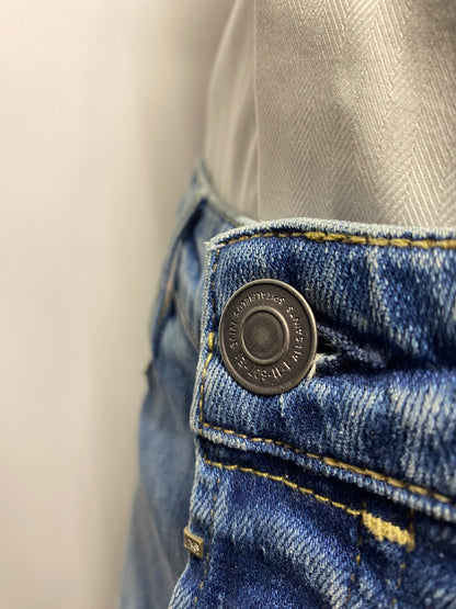 All Saints Blue Wash Patch Tapered Jeans W33