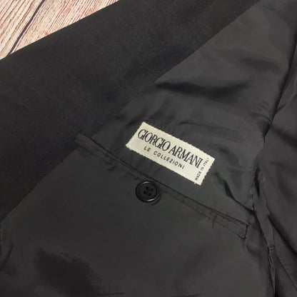 Giorgio Armani Le Collezioni  Black 100% Pure Virgin Wool Blazer Jacket Size 48R