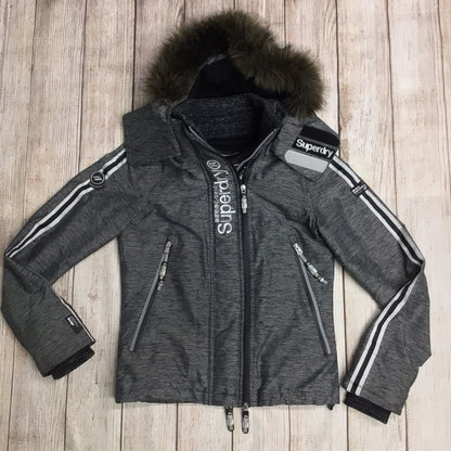 Superdry Grey/Silver Double Zip Jacket Size XS