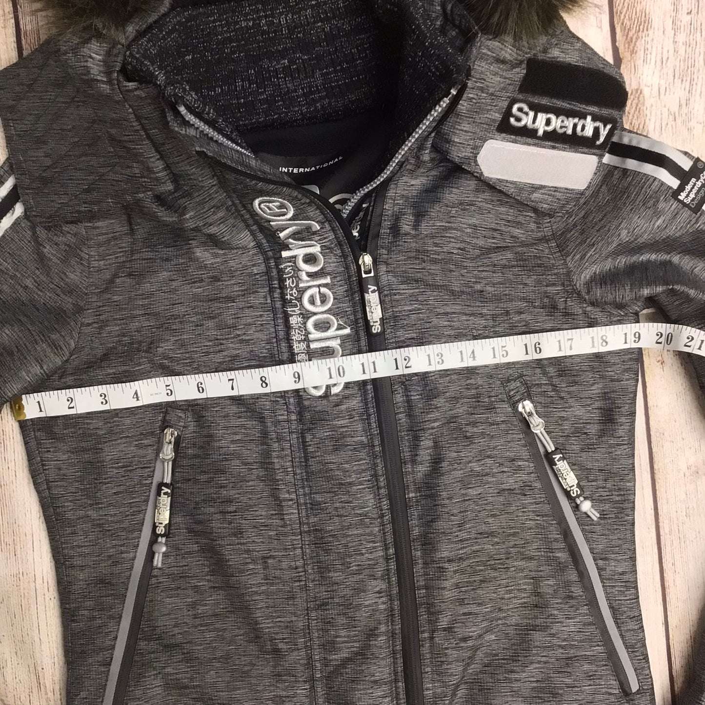 Superdry Grey/Silver Double Zip Jacket Size XS