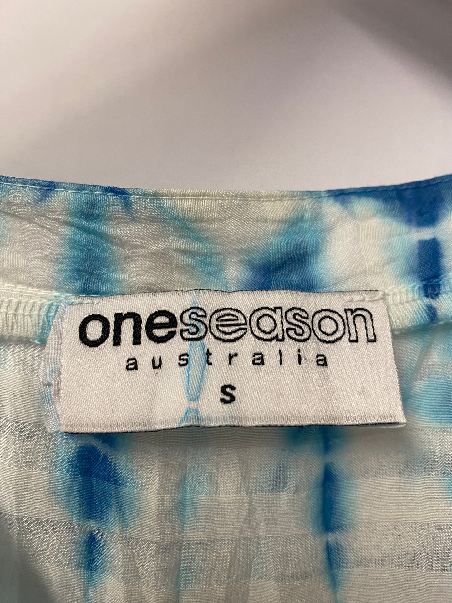 Oneseason Australia Blue and White Tie-dye Maxi Beach Dress Small