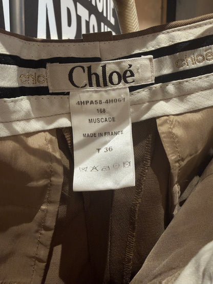 Chloé camel-coloured wide-leg trousers 33Wx33L