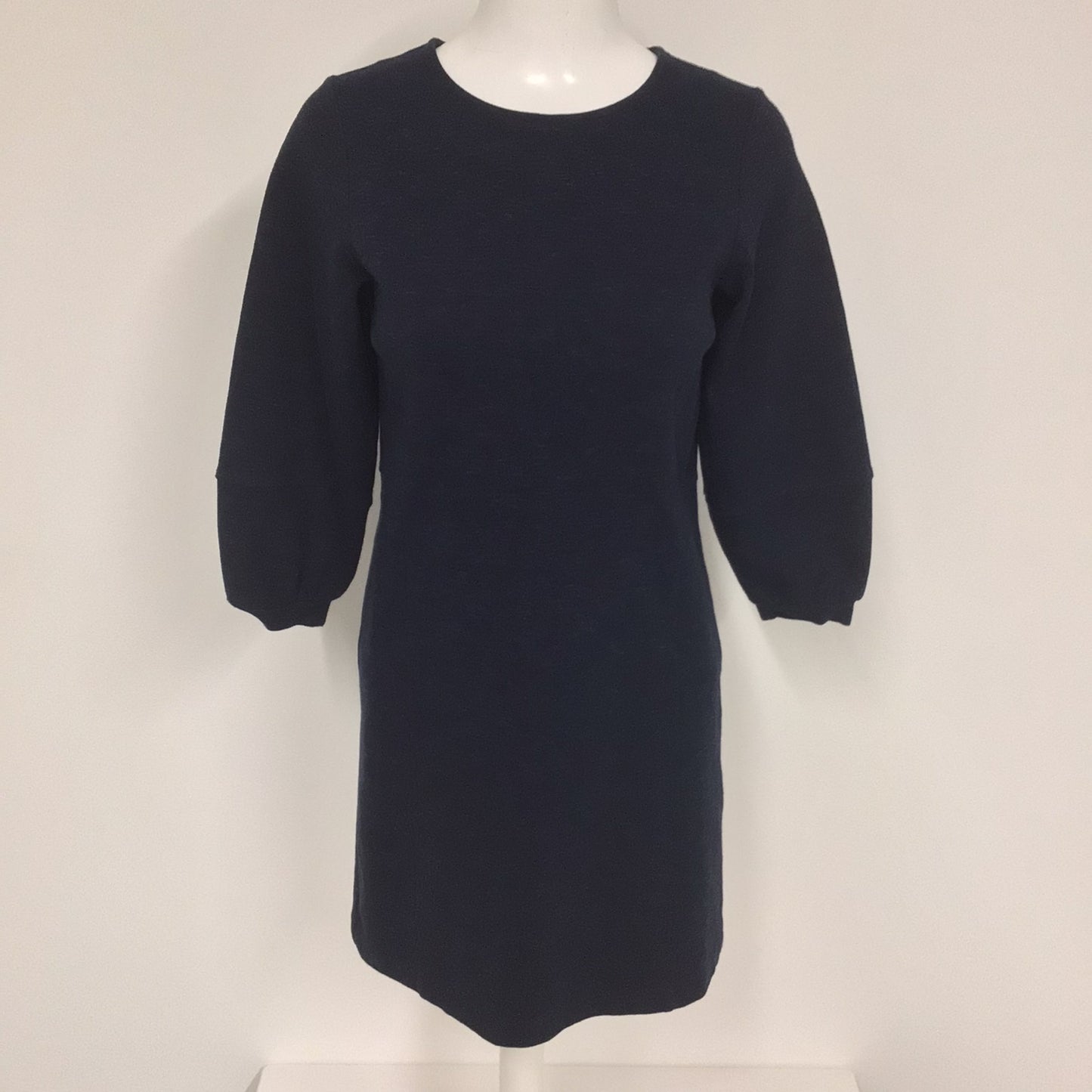 Olive Bonas Navy Blue Marl Cotton Blend Sweater Dress Size 8