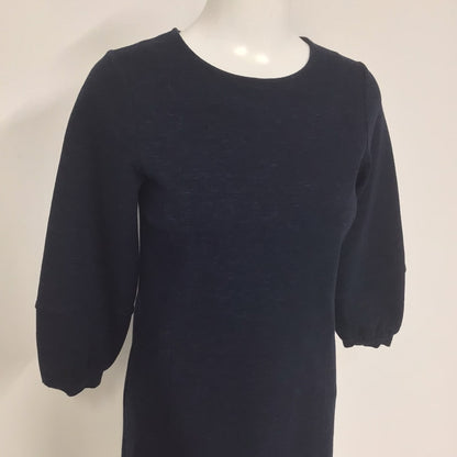 Olive Bonas Navy Blue Marl Cotton Blend Sweater Dress Size 8