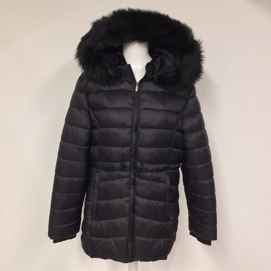 Firetrap Black Puffer Jacket w/Faux Fur Hood Size 18