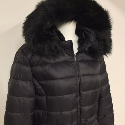 Firetrap Black Puffer Jacket w/Faux Fur Hood Size 18