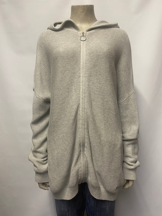 Sweaty Betty Grey Knitted Cotton Oversized Cardigan Medium