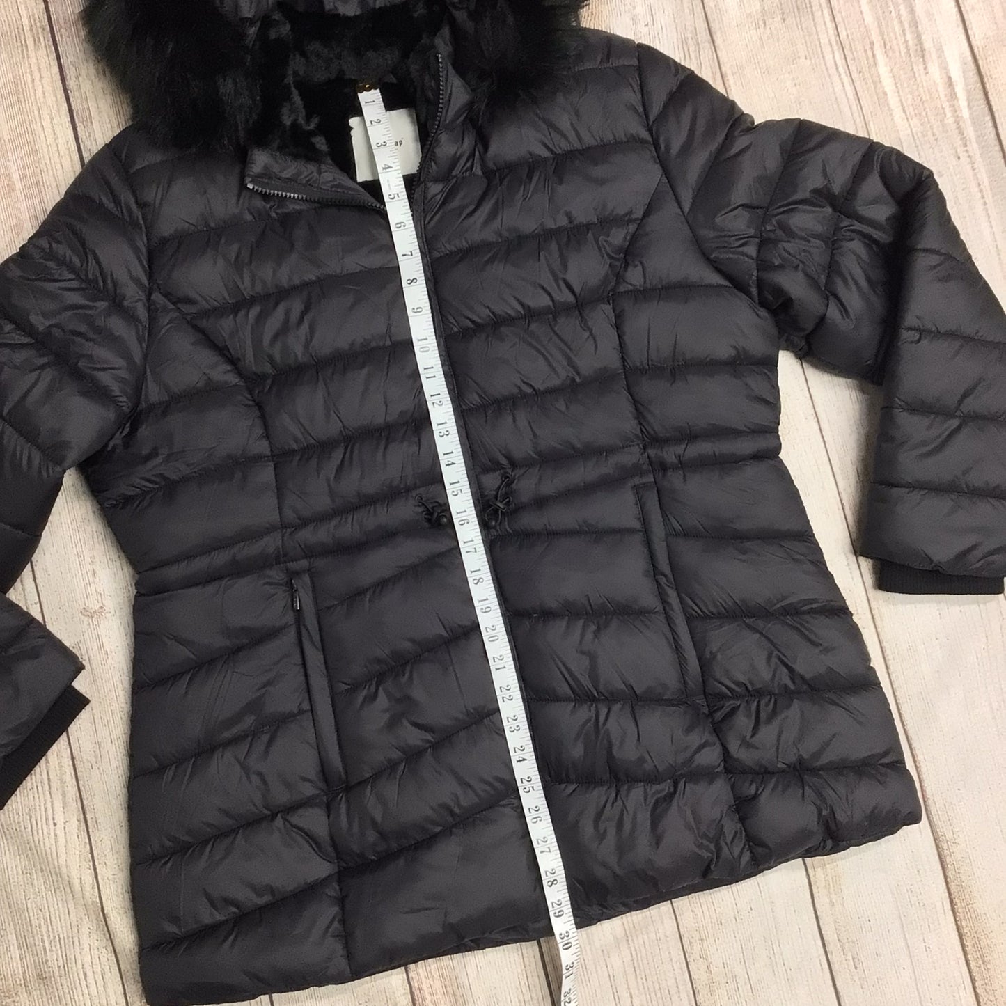 Firetrap Black Puffer Jacket w/Faux Fur Hood Size 18