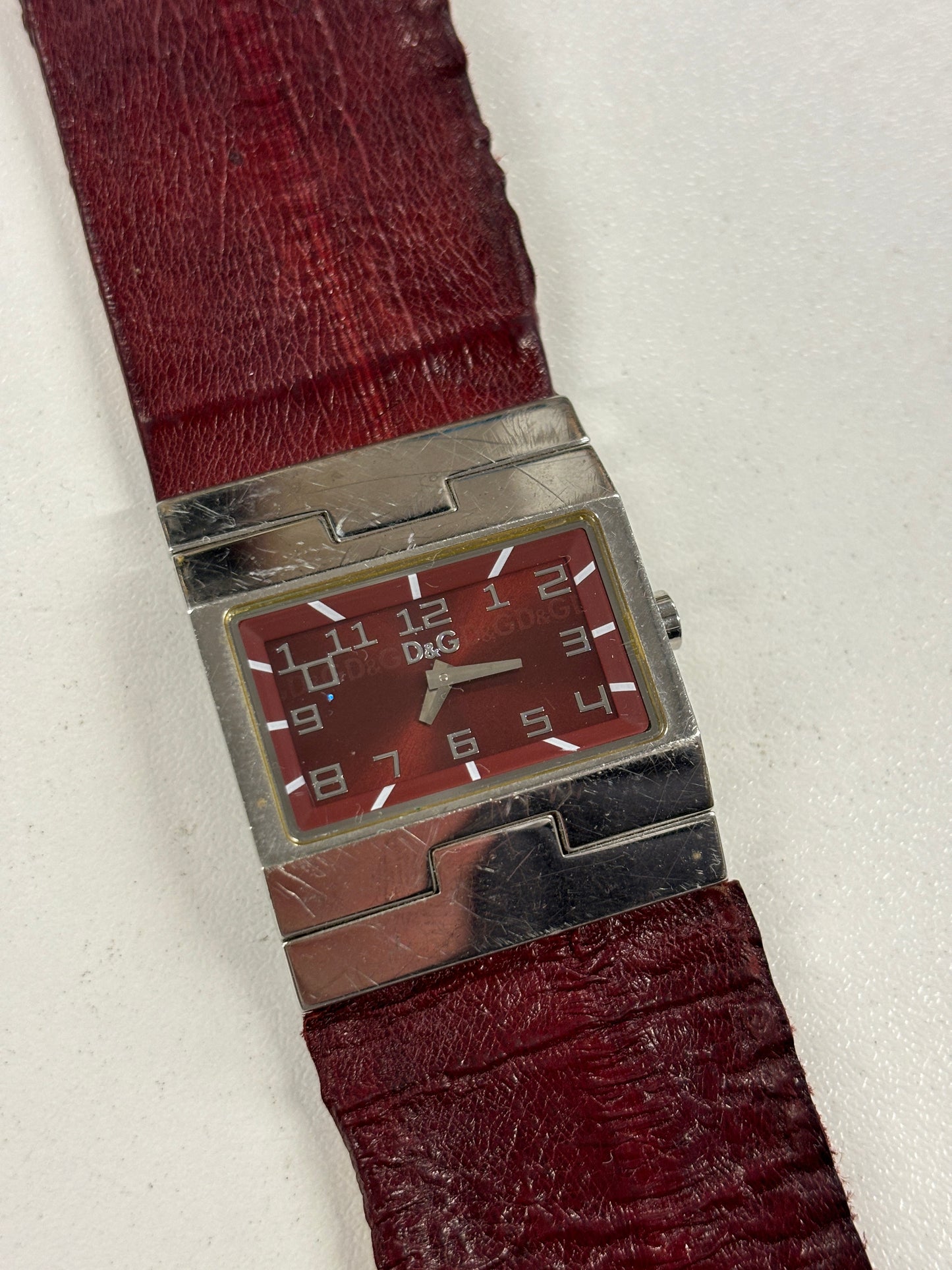 Dolce and Gabbana Stainless Steel and Red Vintage Watch 27mm (untested)