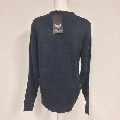 BNWT Brave Soul Blue Denim Marl Jumper Size M