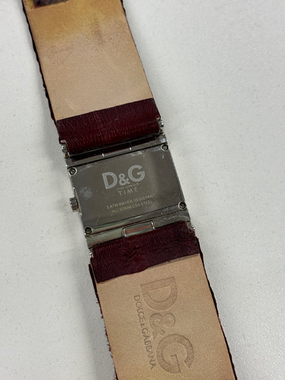 Dolce and Gabbana Stainless Steel and Red Vintage Watch 27mm (untested)