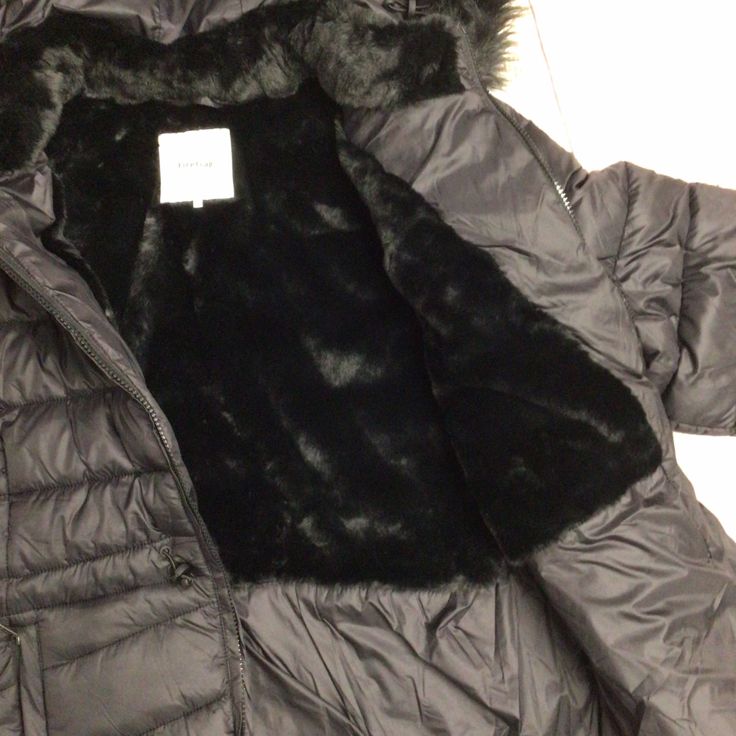 Firetrap Black Puffer Jacket w/Faux Fur Hood Size 18