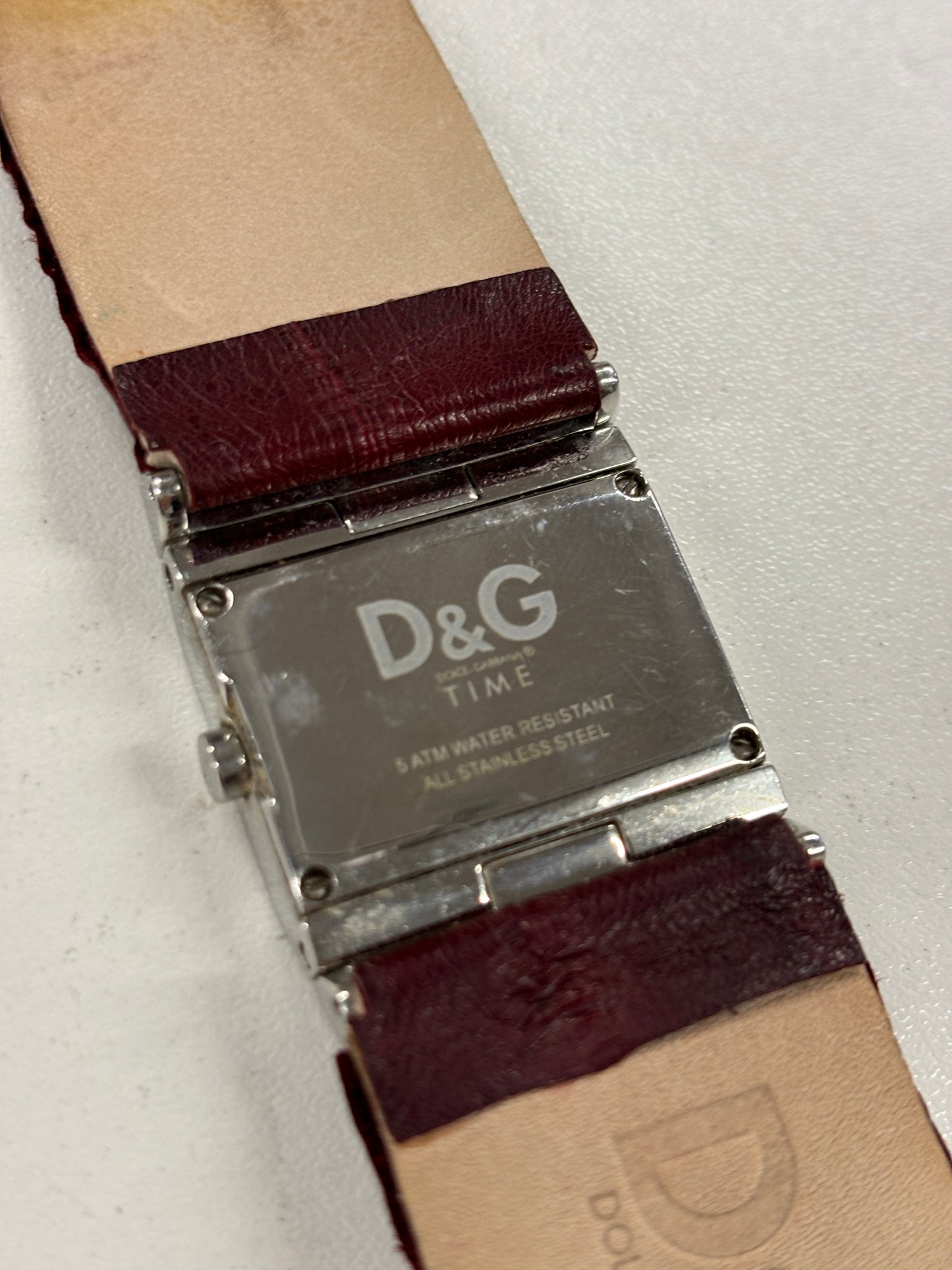 Dolce and Gabbana Stainless Steel and Red Vintage Watch 27mm (untested)