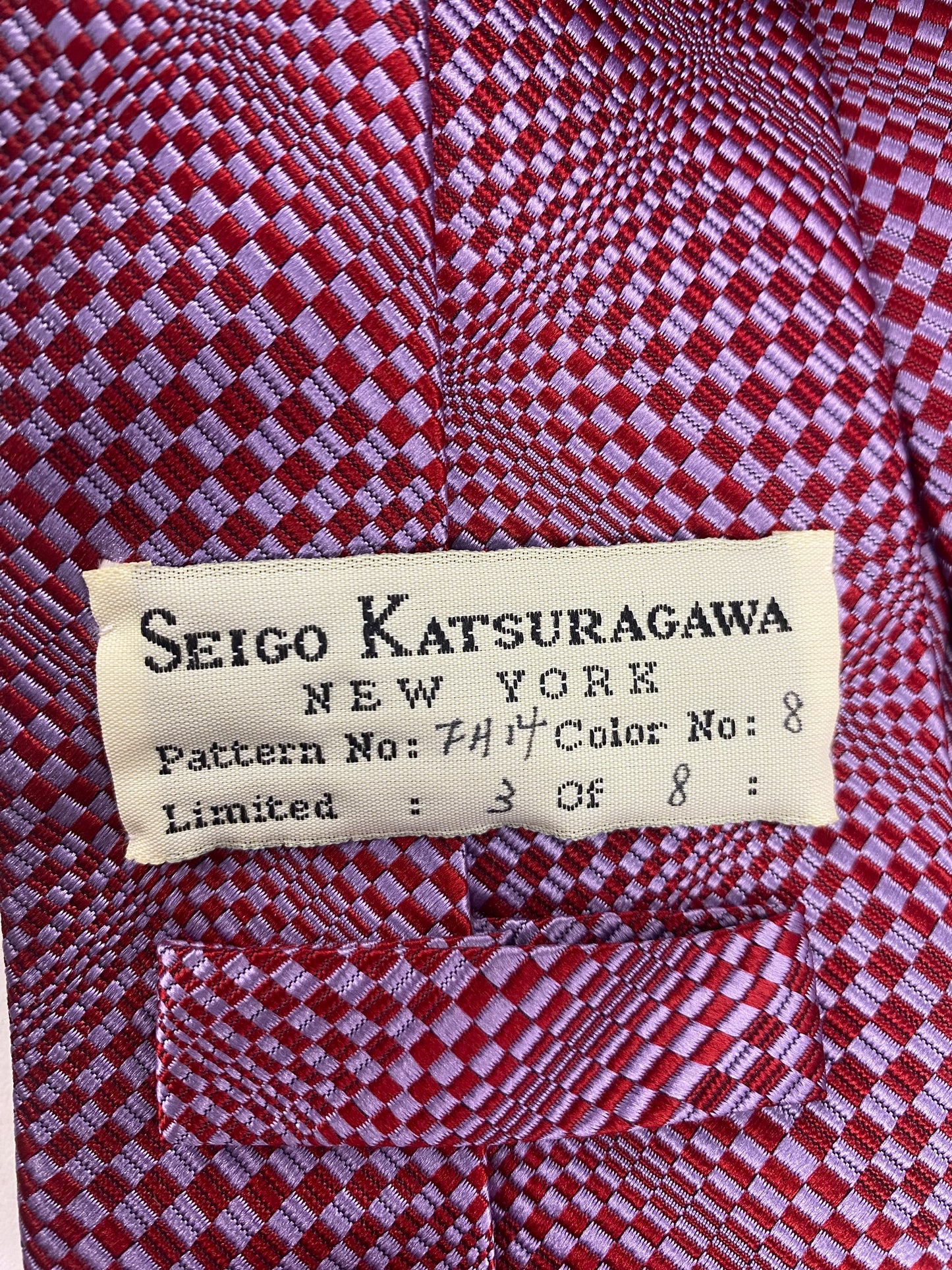 Seigo Katsuragawa Purple Limited 7H14 3/8 Psychedelic Pattern Tie