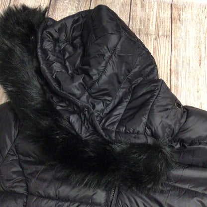 Firetrap Black Puffer Jacket w/Faux Fur Hood Size 18