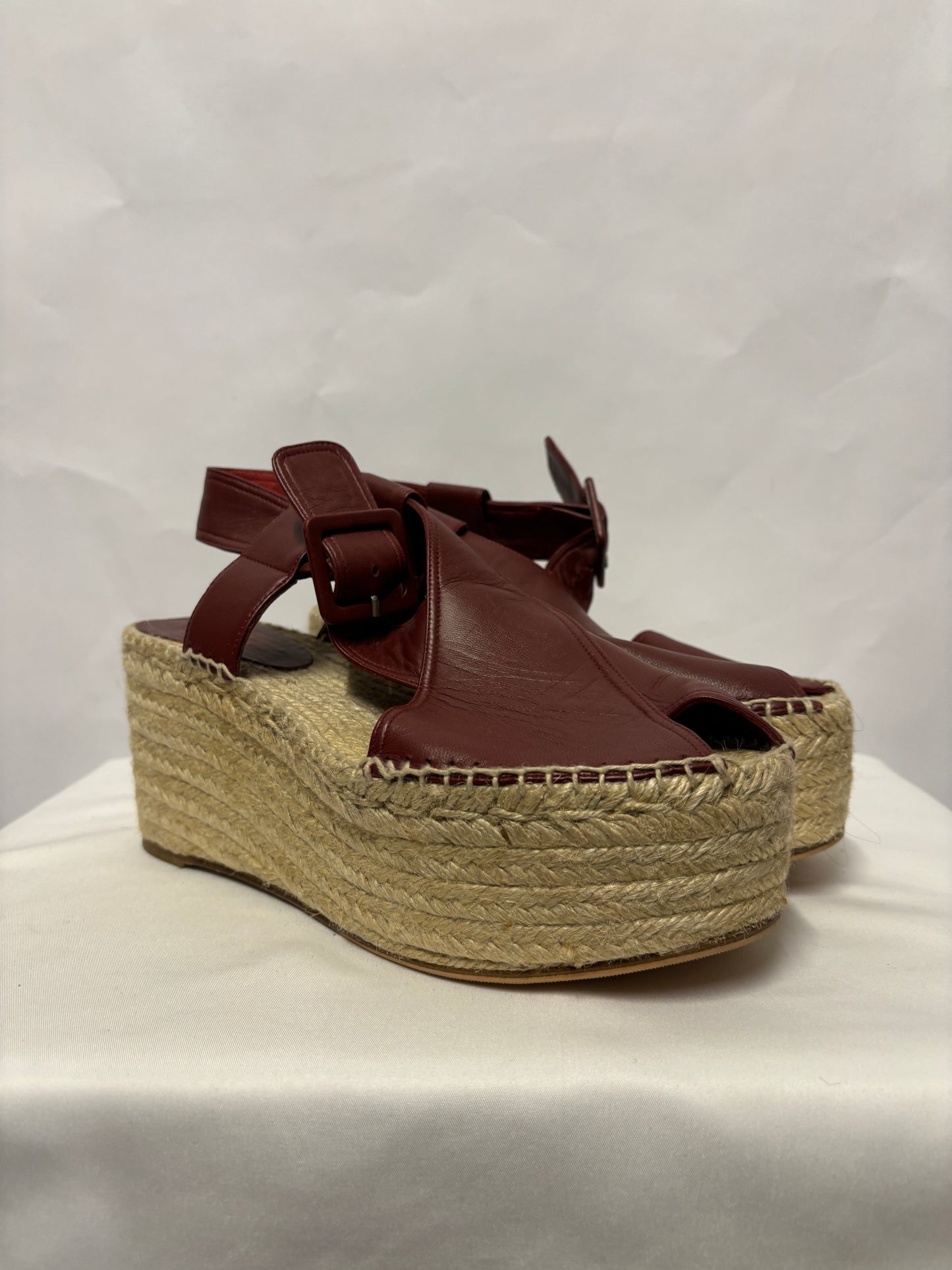 Celine Oxblood Platform Espadrilles 6