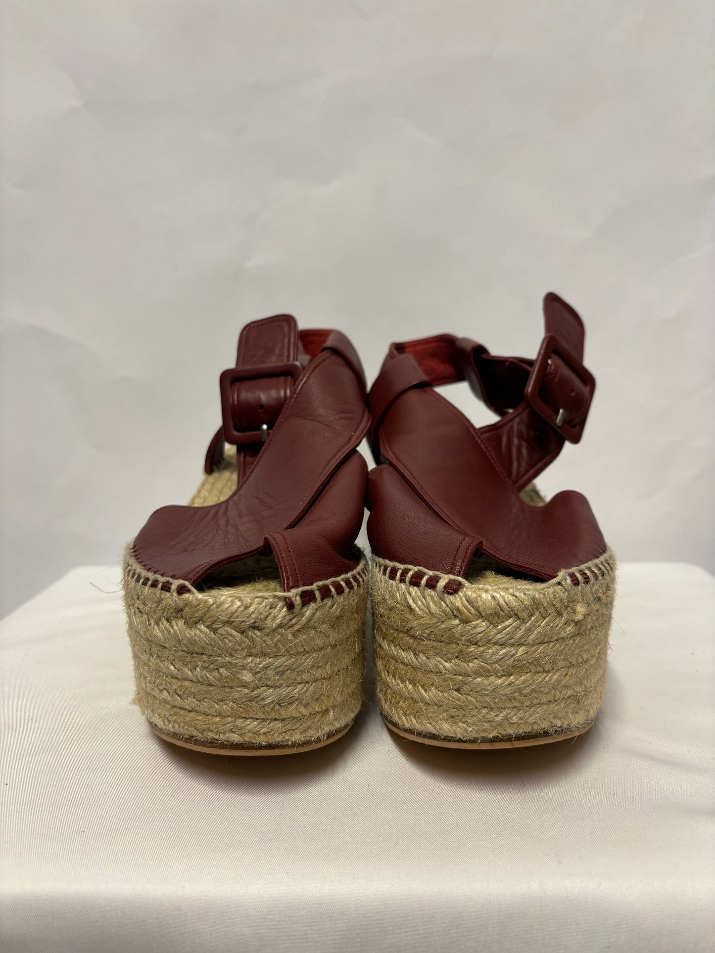 Celine Oxblood Platform Espadrilles 6