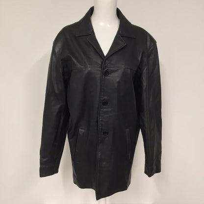 Ben Sherman The Original Black Real Leather 4 Button Up Jacket Size M