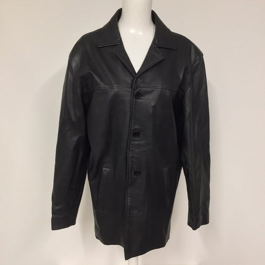 Ben Sherman The Original Black Real Leather 4 Button Up Jacket Size M