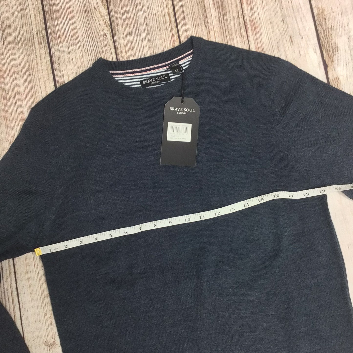 BNWT Brave Soul Blue Denim Marl Jumper Size M