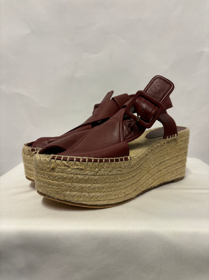 Celine Oxblood Platform Espadrilles 6